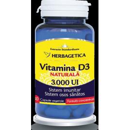 Vitamina d3 naturala 3000ui 30cps vegetale