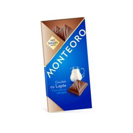 Ciocolata lapte f.zahar monteoro 90gr