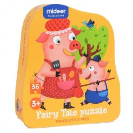 Puzzle poveste cei trei purcelusi 36 piese mideer