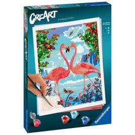 Pictura pe numere ravensburger - flamingo 2