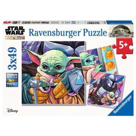 Puzzle baby yoda 3x49 piese ravensburger