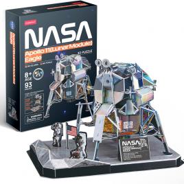 Puzzle 3d nasa modulul lunar apollo 11 cubic fun 93 piese