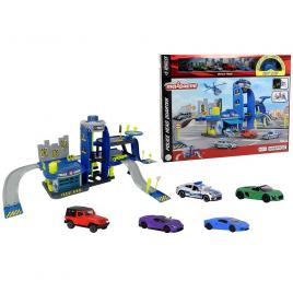 Pista de masini majorette creatix police cu 5 masinute