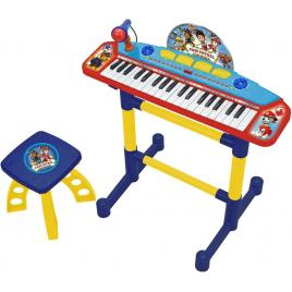 Set de joaca pian electronic cu microfon si scaunel paw patrol