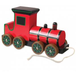 Jucarie de tras locomotiva cu aburi orange tree toys