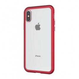 Husa protectie iphone xs max magnetica, din sticla securizata, 360 grade, gonga® rosu