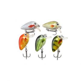 Set 5 voblere clean, biban, avat, Fishingbox, plastic, abs, multicolor, 3 cm