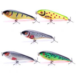 Set Voblere JerkBait 9cm 21gr, 5 bucati, multicolor,stiuca, somn, salau,slow sinking, scufundare lenta