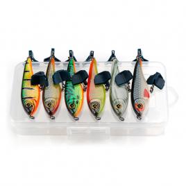 Set de 5 naluci Jerkbait cu cutie de pescuit Mini Crankbaits VIB Wobblers Naluci de pescuit pentru stiuca somn salau