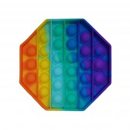 Jucarie antistres, pop it, silicon, hexagon, 12.5 cm, multicolor