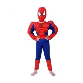 Costum clasic spiderman cu muschi ideallstore®, 5-7 ani, 110-120 cm