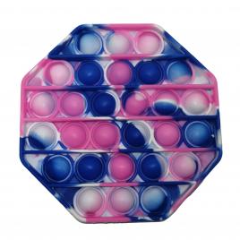 Jucarie antistres, pop it, silicon, hexagon, 12 cm, multicolor
