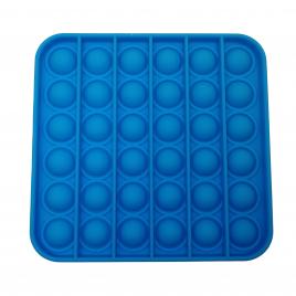Jucarie antistres, pop it, silicon, patrat, 12.5 cm, albastru