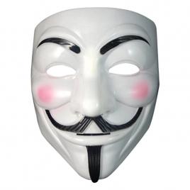 Masca pentru copii ideallstore®, anonymous vendetta, plastic, alba