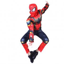 Set costum iron spiderman ideallstore®, new era, marimea s, 3-5 ani, rosu