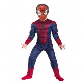 Set costum avenge spiderman cu muschi ideallstore®, pentru 3-5 ani, rosu si masca plastic