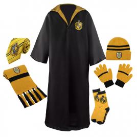 Set roba si accesorii harry potter ideallstore®, hufflepuff house, 6 piese, 6-9 ani, galben