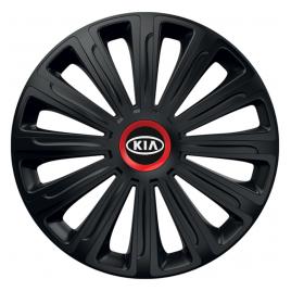 Set 4 capace roti Negre Cu Inel Rosu Trend R14 pentru gama auto Kia
