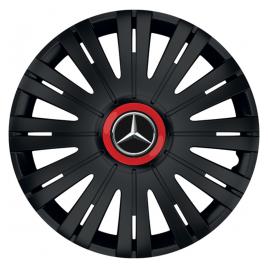 Set 4 capace roti Negre Cu Inel Rosu Active R15 pentru gama auto Mercedes-Benz