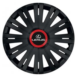 Set 4 capace roti Negre Cu Inel Rosu Active R16 pentru gama auto Lexus