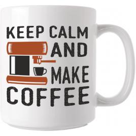 Cana personalizata Ceramica cu mesaj motivational keep calm pentru cafea ceai sau cadou pentru ea si el Alba 330 ml Creative Rey R