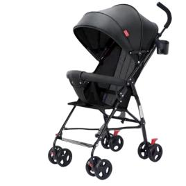 Carucior sport, Clasic, Negru, Pentru copii intre 6 si 36 luni, Pliabil, Cu copertina pentru protectie UV, 8 roti, 4 roti pivotante in fata si blocare roti in spate, Centura de siguranta in 3 puncte