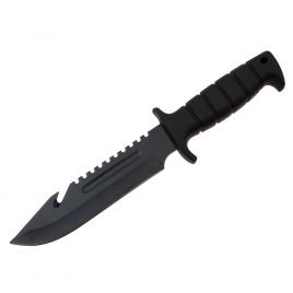 Cutit de vanatoare ideallstore®, military assault, 29 cm, negru, teaca inclusa