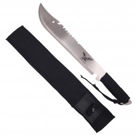 Maceta de vanatoare ideallstore®, eagle knife, 49.5 cm, otel inoxidabil, argintiu, teaca inclusa