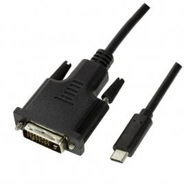 Cablu video logilink, adaptor usb 3.1 type-c (t) la dvi-d dl (t), 1.8m,