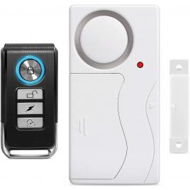 Alarma anti furt pentru geamuri si usi sensor de vibratii cu telecomanda Aexya Alb