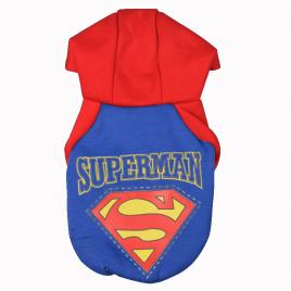 Costum Superman pentru catei si pisici Aexya Albastru cu rosu Marimea M