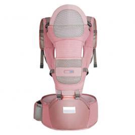 Marsupiu ergonomic cu scaunel si aerisire Aexya Roz