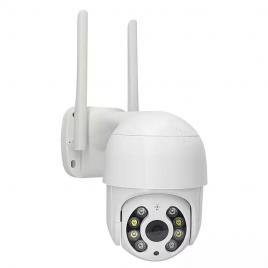 Camera supraveghere exterior PTZ, Pan/Tilt/Zoom, WIFI, Full HD 1080, Audio bidirectional microfon si difuzor, Color night vision, Detectarea miscarilor, Notificari, Alb