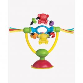 Jucarie pentru scaunul de masa, cu ventuza, cu activitati, rotativa, high chair spinning toy, 19.5 cm, playgro