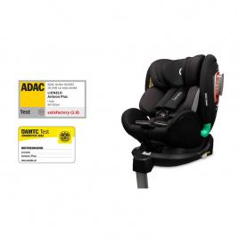 Lionelo - scaun auto antoon plus, pozitie de somn, protectie laterala, rotire 360 grade, 0-18 kg, cu isofix si picior de sustinere, negru