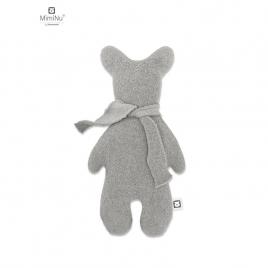 Miminu - jucarie textila moale pentru bebelusi, bear krzys, din thermofrotte, dimensiune 31 x 17 cm, material certificat oeko tex standard 100, gray