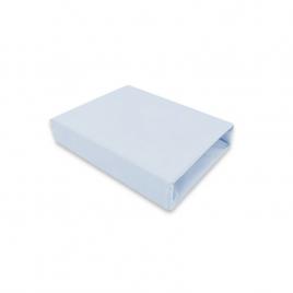 Qmini - cearceaf cu elastic pentru patut leagan sau patut co-sleeper, dimensiune 90x40 cm, din bumbac jersey, material certificat oeko tex standard 100, blue