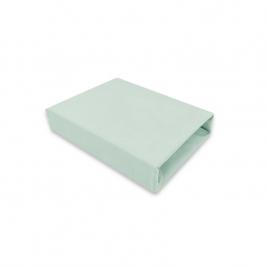 Qmini - cearceaf cu elastic pentru patut leagan sau patut co-sleeper, dimensiune 90x40 cm, din bumbac jersey, material certificat oeko tex standard 100, cold mint