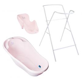 Set cadita 92 cm iepuras roz suport anatomic si suport metalic copii, bebelusi kr-011