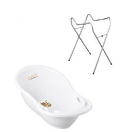 Set cadita alba caprioara 102 cm + suport universal metalic dz