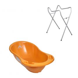 Set cadita baie meteo portocaliu 102 cm + suport universal metalic me