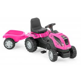 Tractor cu pedale si remorca micromax mmx roz