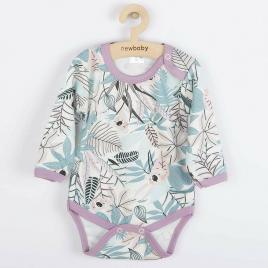 Body cu maneca lunga, cu capse, marime 56, din bumbac 100%, new baby, rebel lilac