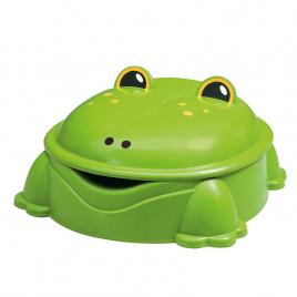 Cutie de nisip cu capac, frog, paradiso toys, 84 x 92 x 38 cm, verde