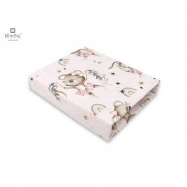 Miminu - cearceaf cu elastic pentru patut 120x60 cm, din bumbac certificat oeko tex standard 100, design, little ballerina pink