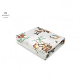Miminu - cearceaf cu elastic pentru patut 120x60 cm, din bumbac certificat oeko tex standard 100, design, pirates natural