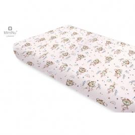 Miminu - cearceaf cu elastic, din bumbac certificat oeko tex standard 100, pentru pat 160x80 cm, design, little ballerina pink