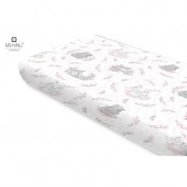 Miminu - cearceaf cu elastic, din bumbac certificat oeko tex standard 100, pentru pat 160x80 cm, lulu rose