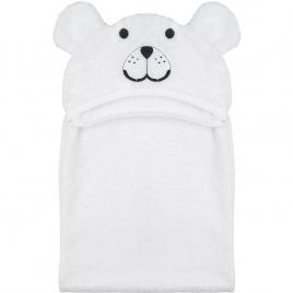 Prosop mare de baie cu urechi teddy bear, bubaba, 6 - 36 luni, dimensiune mare 110 x 75 cm, white