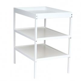 Qmini - masuta de schimbat, cu 2 polite pentru depozitare, potrivita pentru saltelute de infasat de 70x50 cm, inaltime 86 cm, alb